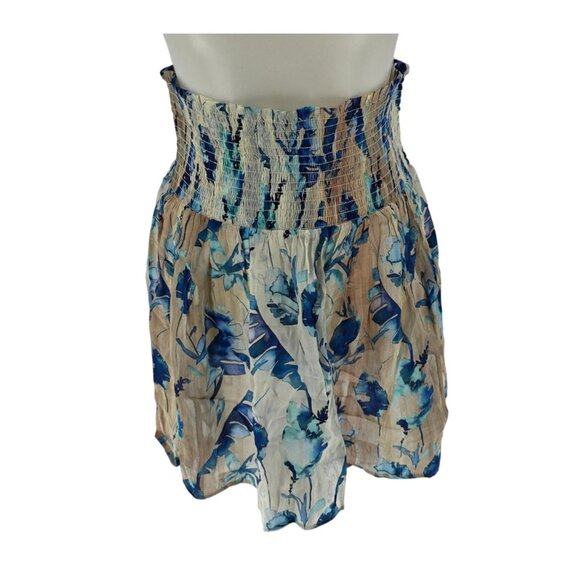 Floral Print High-Waisted Smocked Skirt By 11 Uptown Lightweight Fabric Size S - Picture 3 of 7